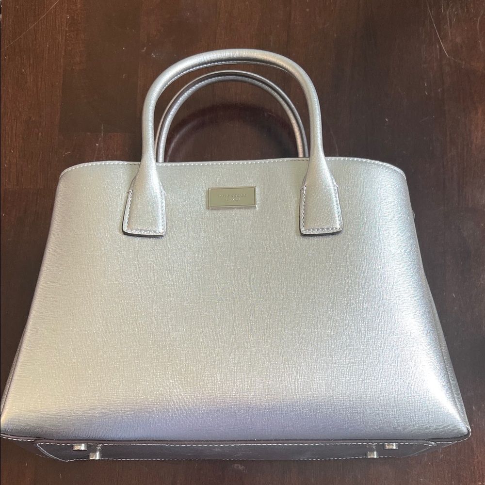 Kate Spade Silver Metallic Satchel